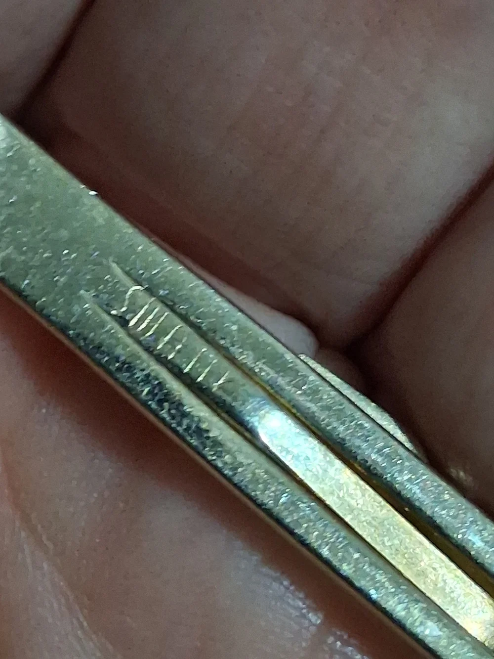 Vintage Smith & Wesson Shotgun Tie Clip Money Bar: Gold Tone Mother of Pearl